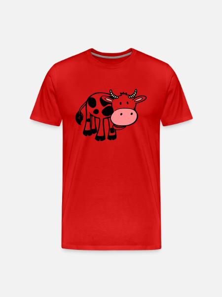 cow - Men's Premium Organic T-Shirt - red
