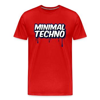 MINIMAL TECHNO - Männer Premium Bio T-Shirt - Rot - Vorne - Damien (186cm)