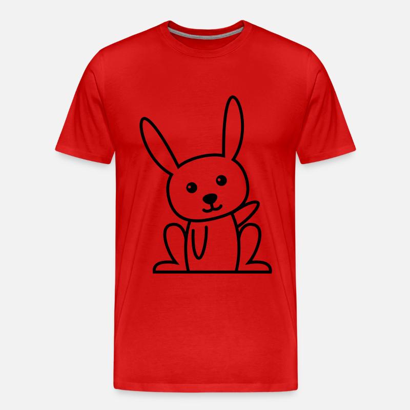 Hase Comic Tier - Männer Premium Bio T-Shirt - Rot