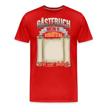 11. Geburtstag Gästebuch - Männer Premium Bio T-Shirt - Rot - Vorne - Damien (186cm)