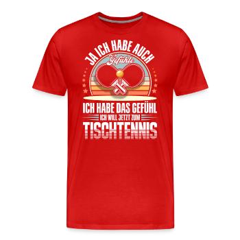 Tischtennis - Männer Premium Bio T-Shirt - Rot - Vorne - Damien (186cm)