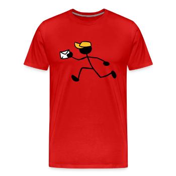 Facteur Courrier Livraison de lettre Expédition Express - T-shirt bio Premium Homme - rouge - Devant - Damien (186cm)