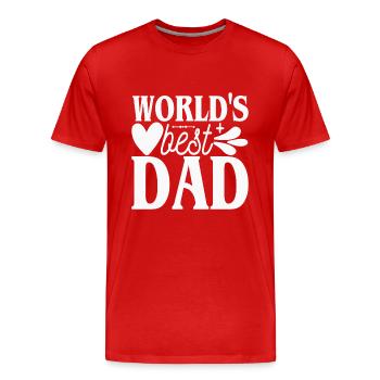 Der beste Vater der Welt - der beste Vater der Welt - - Männer Premium Bio T-Shirt - Rot - Vorne - Damien (186cm)