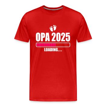 Opa 2025 - Männer Premium Bio T-Shirt - Rot - Vorne - Damien (186cm)