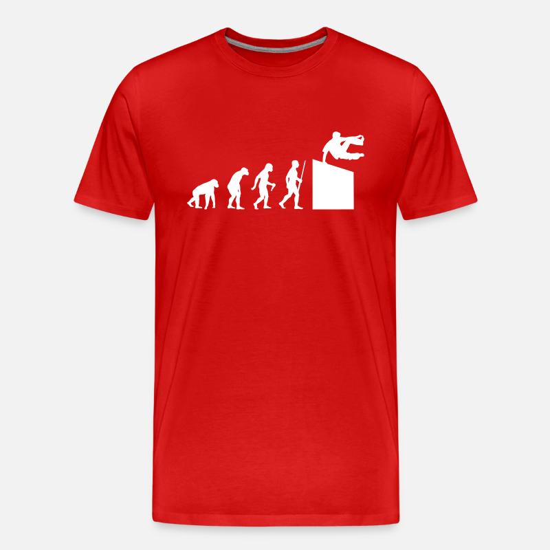 Evolution - Männer Premium Bio T-Shirt - Rot