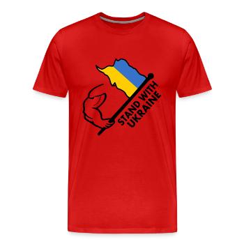 STAND WITH UKRAINE - Men's Premium Organic T-Shirt - red - Front - Damien (186cm)