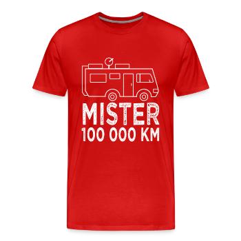 Camping Monsieur 100,000 km motorhome gift - Men's Premium Organic T-Shirt - red - Front - Damien (186cm)