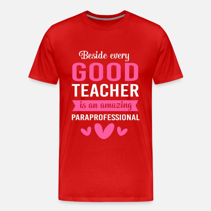 Lehrerassistent Paraprofessional Paraeducator - Männer Premium Bio T-Shirt - Rot