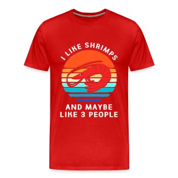 Krabbe Languste Meeresfrüchte Shrimp - Männer Premium Bio T-Shirt - Rot - Vorne - Damien (186cm)