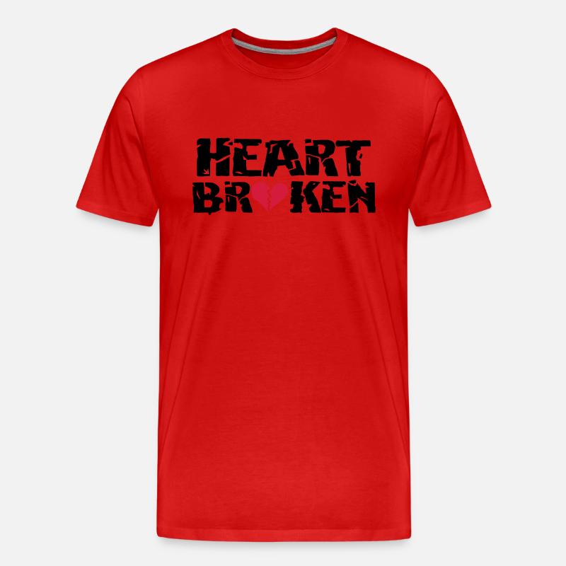 Herz <3Broken - Männer Premium Bio T-Shirt - Rot