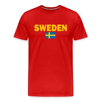 Sweden - Men's Premium Organic T-Shirt - red - Front - Damien (186cm)