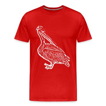 Pélicans Oiseaux Oiseaux Pelecanus - T-shirt bio Premium Homme - rouge - Devant - Damien (186cm)
