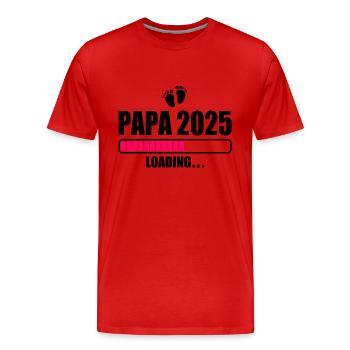 Papa 2025 - Männer Premium Bio T-Shirt - Rot - Vorne - Damien (186cm)