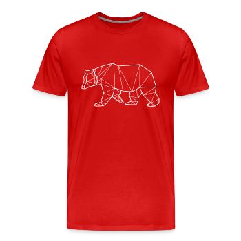 White Bear - Animal Prism - Men's Premium Organic T-Shirt - red - Front - Damien (186cm)
