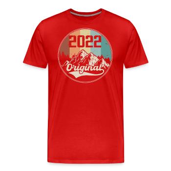 Ursprüngliches Geburtstagsgeschenk 2022 - 2022 - Männer Premium Bio T-Shirt - Rot - Vorne - Damien (186cm)