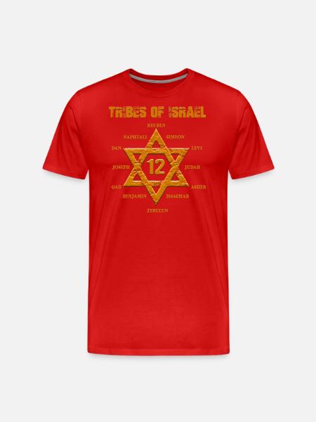 12 Israels tolv stammar Hebreiska israelitiska Juda - Organic T-shirt Ekologisk premium-T-shirt herr - röd