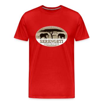 Serengeti - Elephant - Elefant - Männer Premium Bio T-Shirt - Rot - Vorne - Damien (186cm)