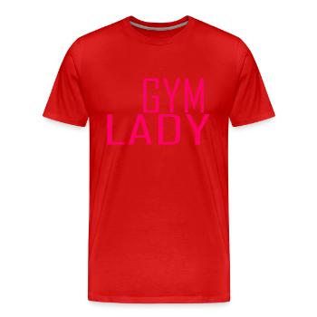 Gym femme - T-shirt bio Premium Homme - rouge - Devant - Damien (186cm)