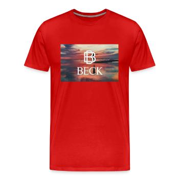BECK Merch - Männer Premium Bio T-Shirt - Rot - Vorne - Damien (186cm)