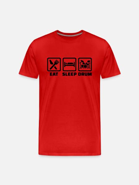 Eat Sleep drum - T-shirt bio Premium Homme - rouge