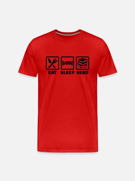 Eat Sleep read - Men's Premium Organic T-Shirt - red