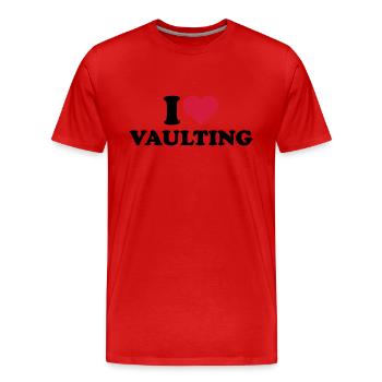 Voltigieren - Männer Premium Bio T-Shirt - Rot - Vorne - Damien (186cm)