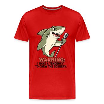 Stage shark - Men's Premium Organic T-Shirt - red - Front - Damien (186cm)
