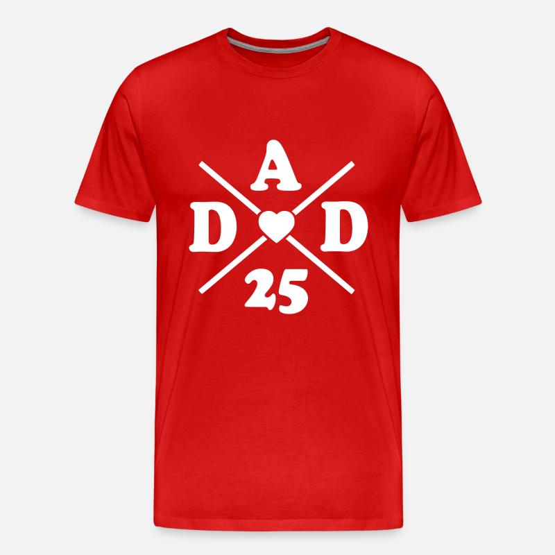 Dad 2025 - Männer Premium Bio T-Shirt - Rot