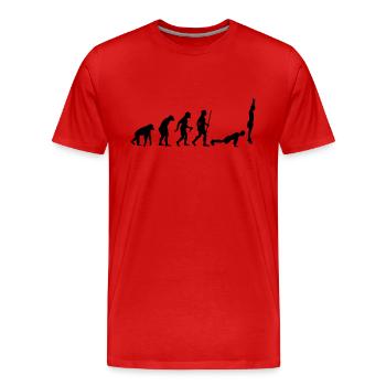 Evolution Burpee - T-shirt bio Premium Homme - rouge - Devant - Damien (186cm)