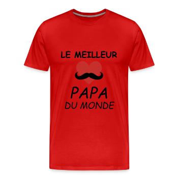 T-shirt Fête des Pères Meilleur papa Cadeau - T-shirt bio Premium Homme - rouge - Devant - Damien (186cm)