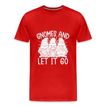 Gnome Costume Hommes Gnomes & Let It Go Gnome - T-shirt bio Premium Homme - rouge - Devant - Damien (186cm)