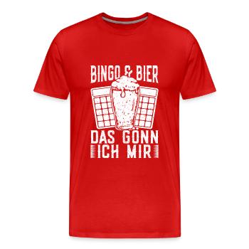 Bingo Player Bingo & Bier Das Gönn Ich Mir Bingo - Männer Premium Bio T-Shirt - Rot - Vorne - Damien (186cm)