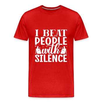 Pilates Enthusiasts I Beat People With Silence - Männer Premium Bio T-Shirt - Rot - Vorne - Damien (186cm)