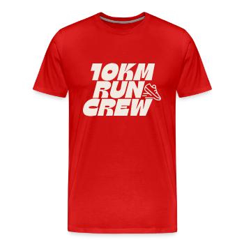 10 km COURSE D’ÉQUIPAGE - T-shirt bio Premium Homme - rouge - Devant - Damien (186cm)