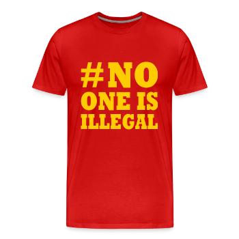 no one is illegal - T-shirt bio Premium Homme - rouge - Devant - Damien (186cm)