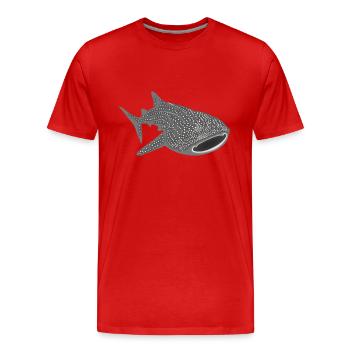 whale shark fish dive diver diving endangered - Men's Premium Organic T-Shirt - red - Front - Damien (186cm)