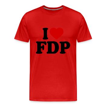j'adore fdp - T-shirt bio Premium Homme - rouge - Devant - Damien (186cm)