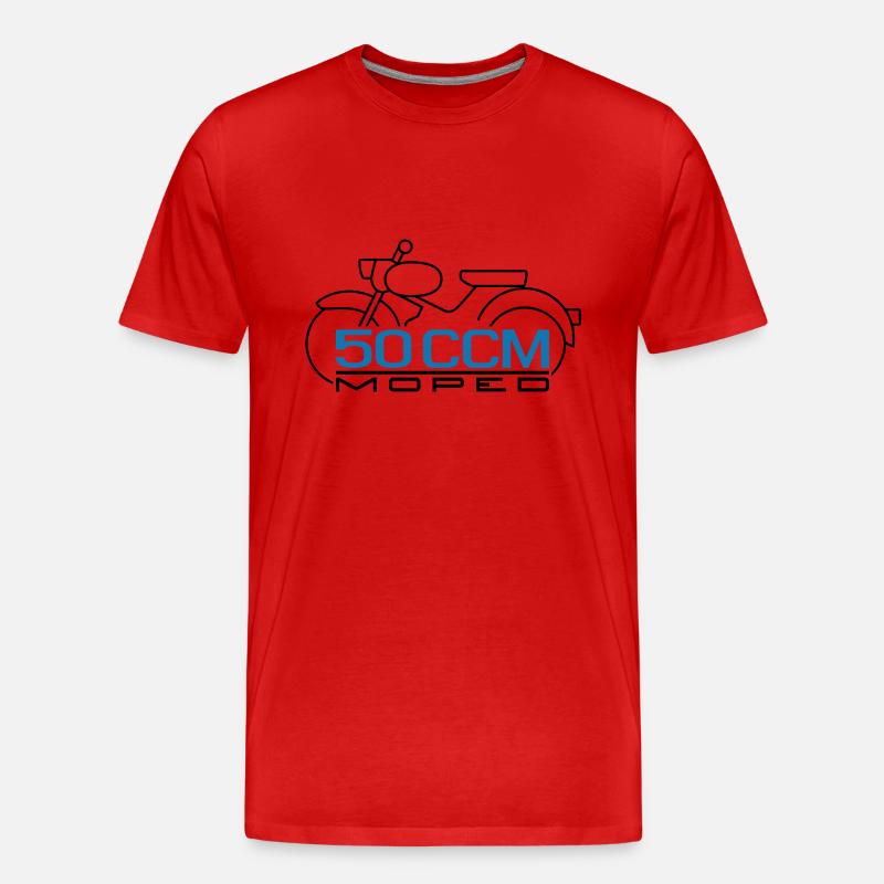 Moped Spatz 50 ccm Emblem - Männer Premium Bio T-Shirt - Rot