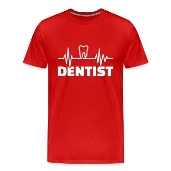 Dentiste - T-shirt bio Premium Homme - rouge - Devant - Damien (186cm)