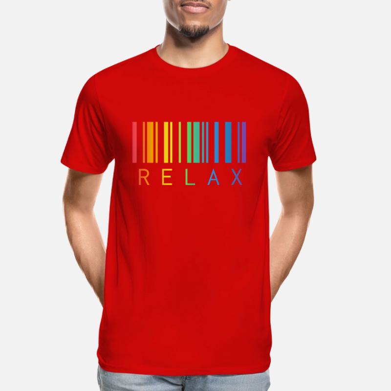 RELAX BARCODE STRICHCODE Männer Premium Bio T-Shirt