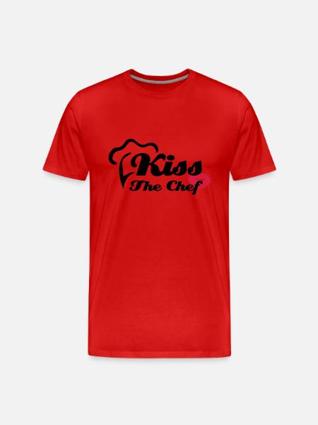 Kiss The Chef - Men's Premium Organic T-Shirt - red