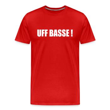 UFFBASSE - Männer Premium Bio T-Shirt - Rot - Vorne - Damien (186cm)