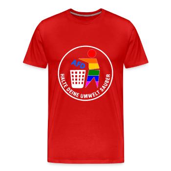 Fck afd - halte deine umwelt sauber - Männer Premium Bio T-Shirt - Rot - Vorne - Damien (186cm)