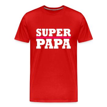 Super papa - Männer Premium Bio T-Shirt - Rot - Vorne - Damien (186cm)