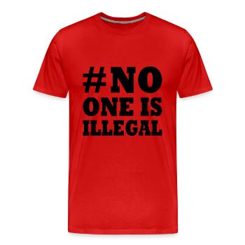 no one is illegal - T-shirt bio Premium Homme - rouge - Devant - Damien (186cm)