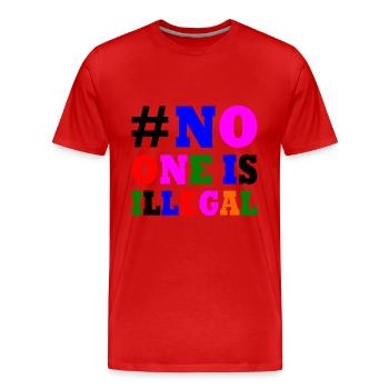 No one is illegal - T-shirt bio Premium Homme - rouge - Devant - Damien (186cm)