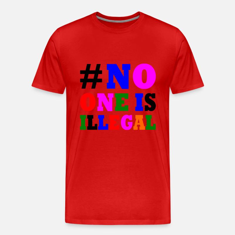 No one is illegal - Männer Premium Bio T-Shirt - Rot