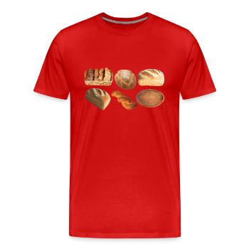 brot broetchen crossaint baecker baguette bread bu - Männer Premium Bio T-Shirt - Rot - Vorne - Damien (186cm)