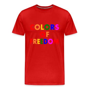 Colors of freedom - Men's Premium Organic T-Shirt - red - Front - Damien (186cm)