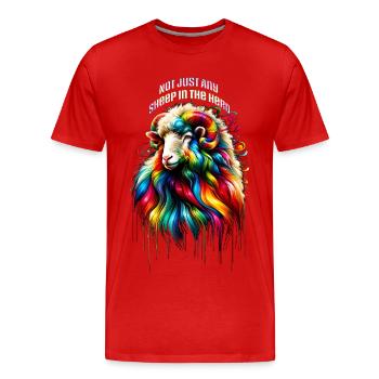 Nicht irgendein Schaf in der Herde - Männer Premium Bio T-Shirt - Rot - Vorne - Damien (186cm)
